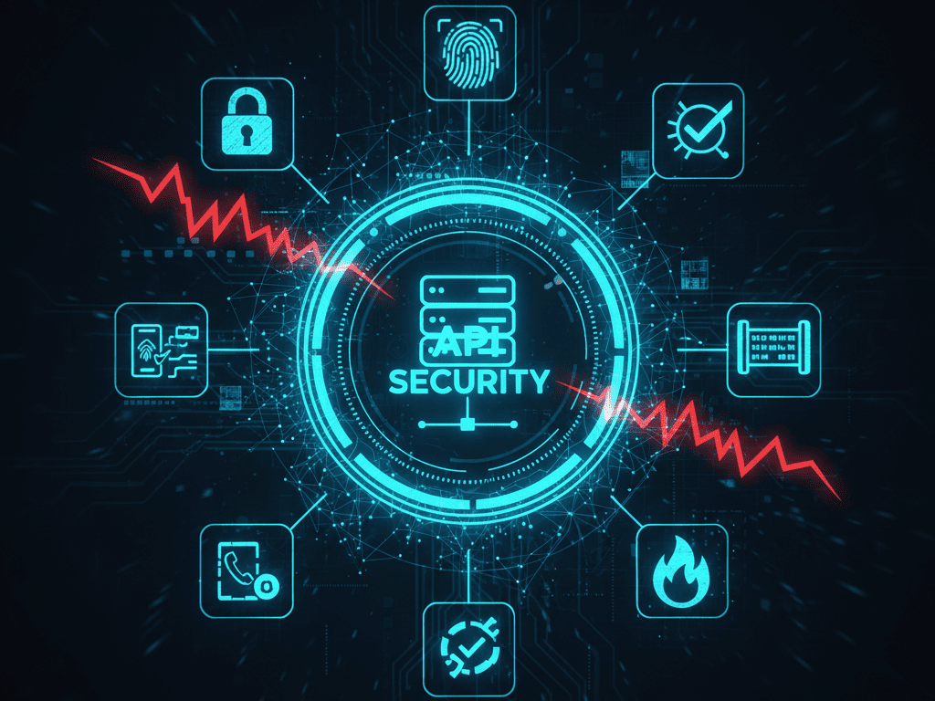 ilustración conceptual de seguridad y protección de datos en una API