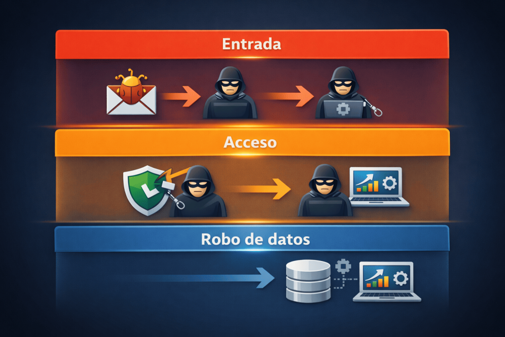 cómo funcionan los ciberataques y el robo de datos