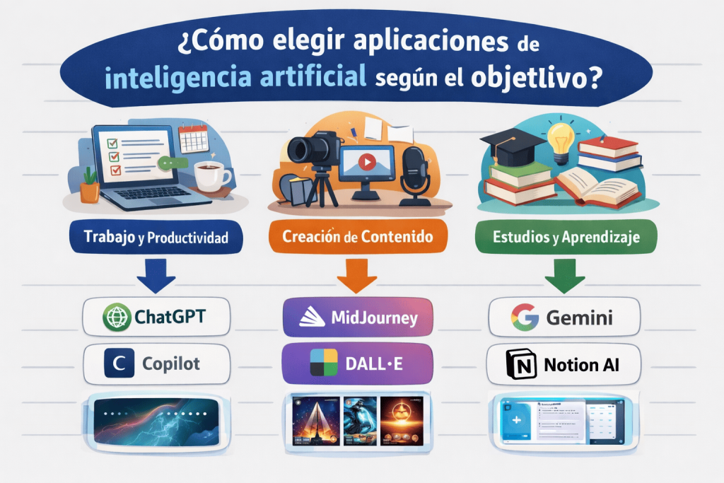 cómo elegir aplicaciones de inteligencia artificial según el objetivo