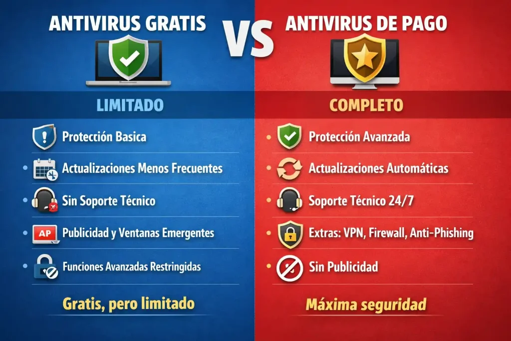 antivirus gratis vs de pago diferencias