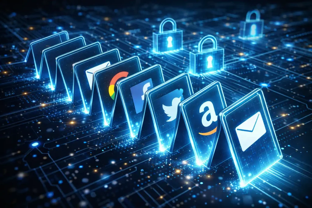 efecto domino por reutilizar contraseñas en varias cuentas online