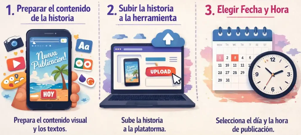 pasos programar historias instagram tutorial