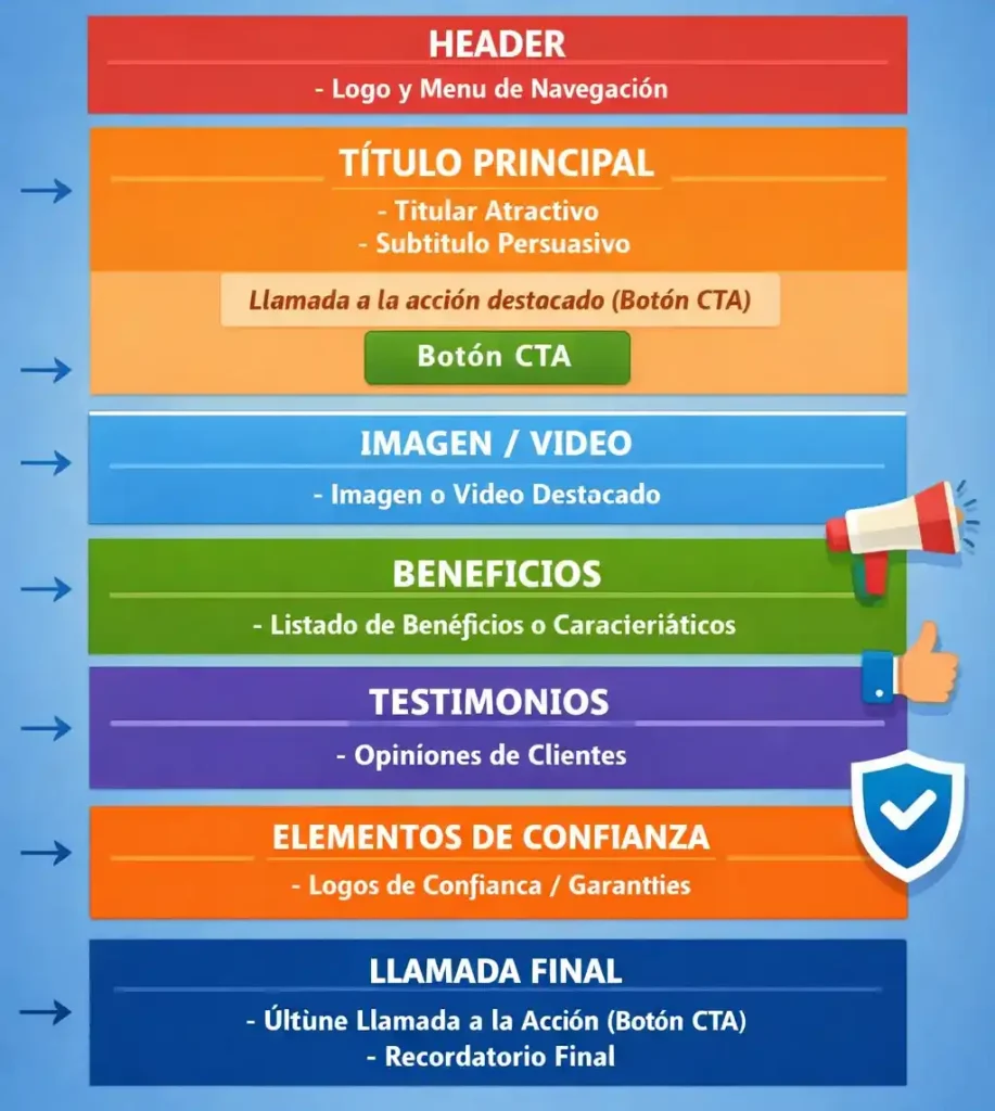 estructura básica de una landing page optimizada para conversión