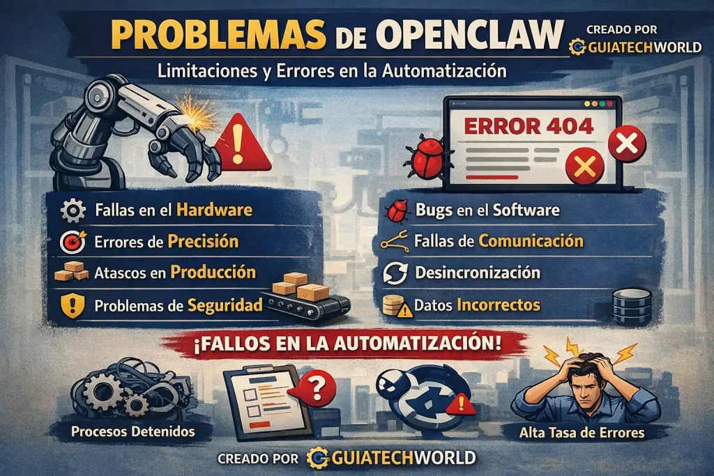 problemas openclaw limitaciones errores automatizacion software