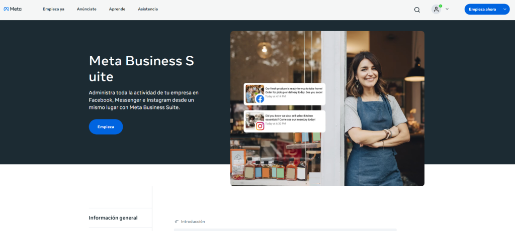 meta business suite programar historias instagram panel